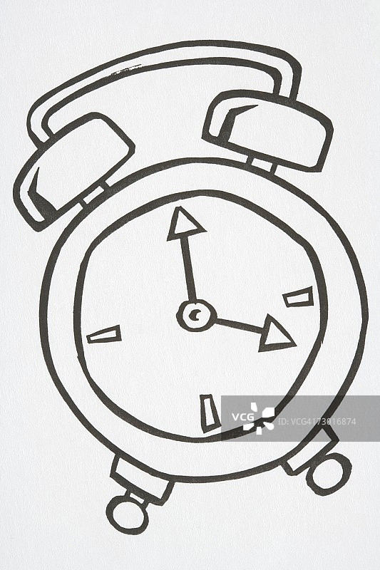 指向四点的闹钟插画图片素材