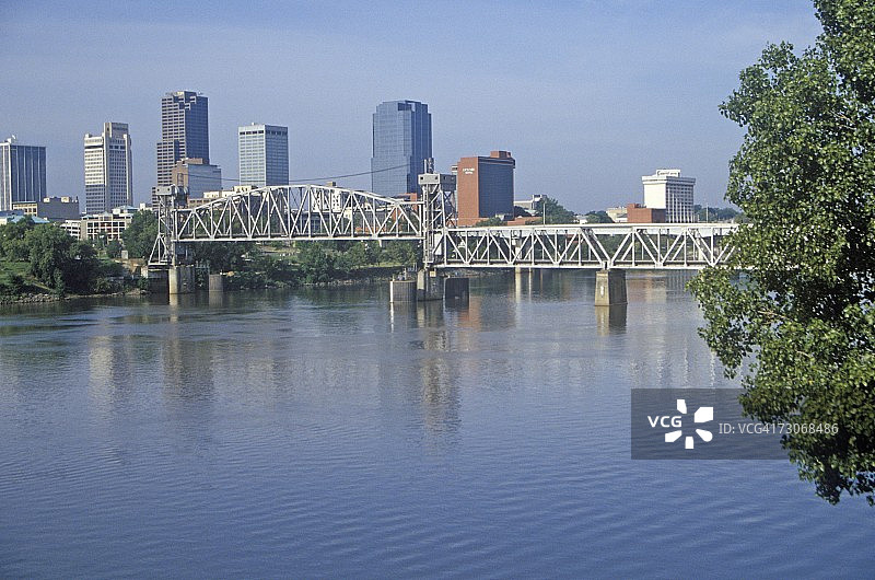 从北小石城观看阿肯色河，阿肯色州小石城图片素材