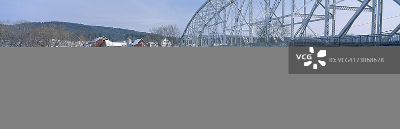 从佛蒙特州通往新罕布什尔州的桥图片素材