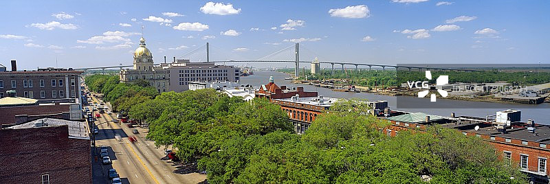 佐治亚州萨凡纳的萨凡纳河图片素材