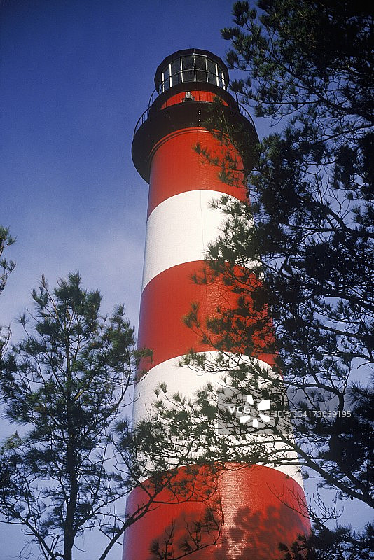 弗吉尼亚州阿萨蒂格岛国家海滨的阿萨蒂格灯塔图片素材