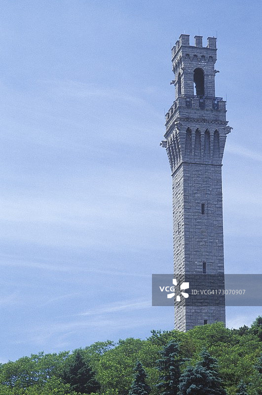 位于马萨诸塞州科德角普罗温斯敦的朝圣者纪念碑图片素材