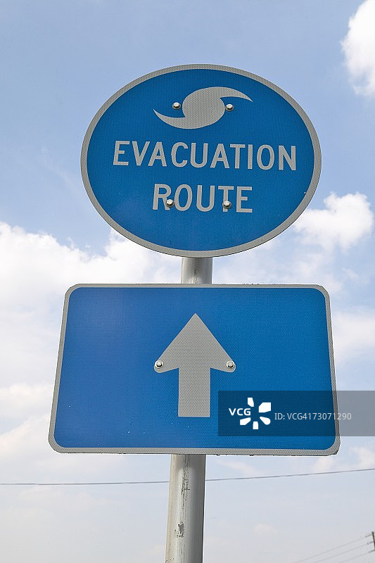 佛罗里达州彭萨科拉疏散路线标志图片素材