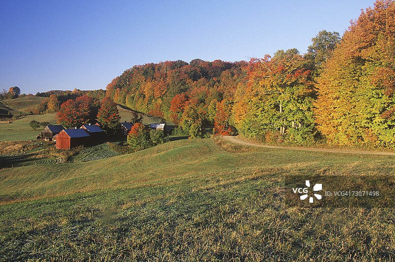 佛蒙特州伍德斯托克秋季农场图片素材
