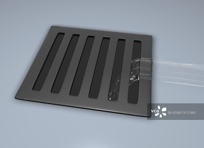 流入排水沟的水（数码）图片素材