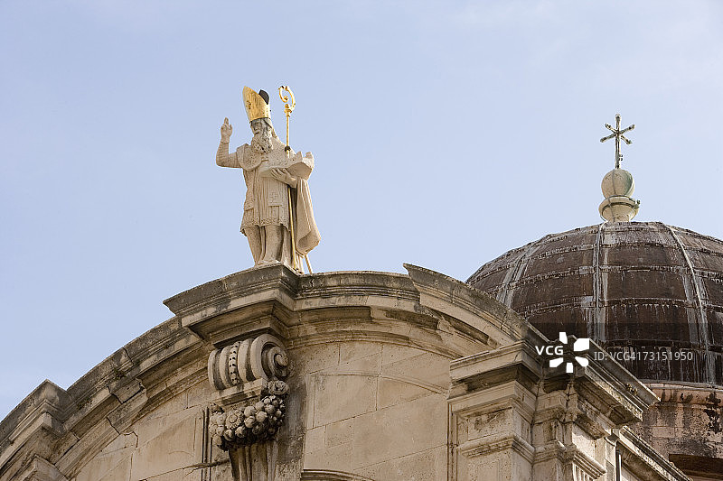 克罗地亚杜布罗夫尼克圣布莱斯教堂雕像图片素材