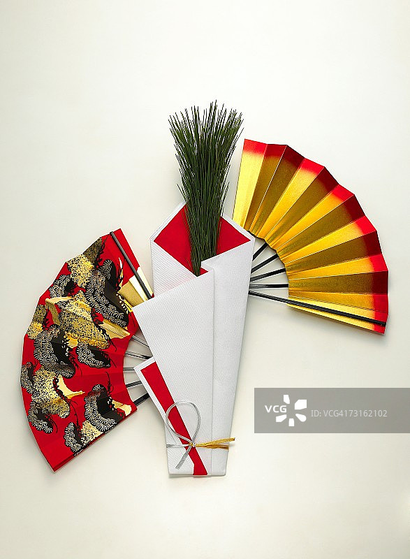 日式新年装饰特写图片素材