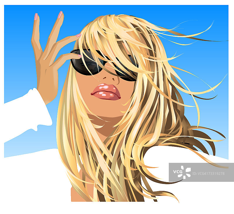 女人甩头发，头部和肩膀图片素材