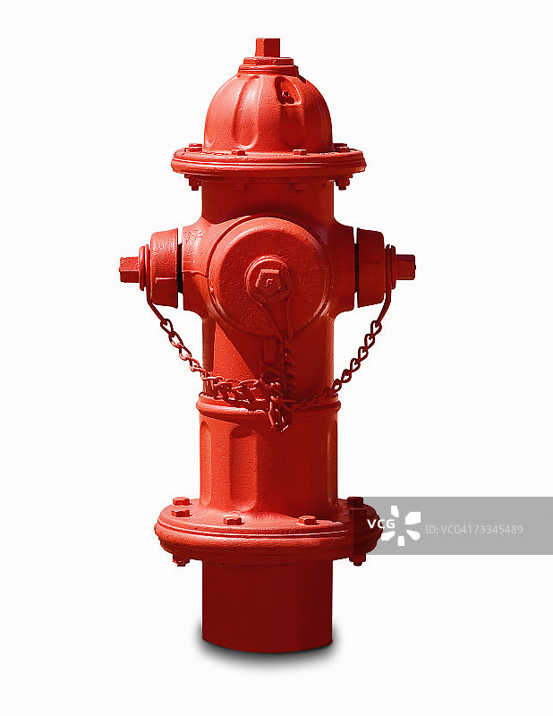 白色背景下的消防栓正面图图片素材
