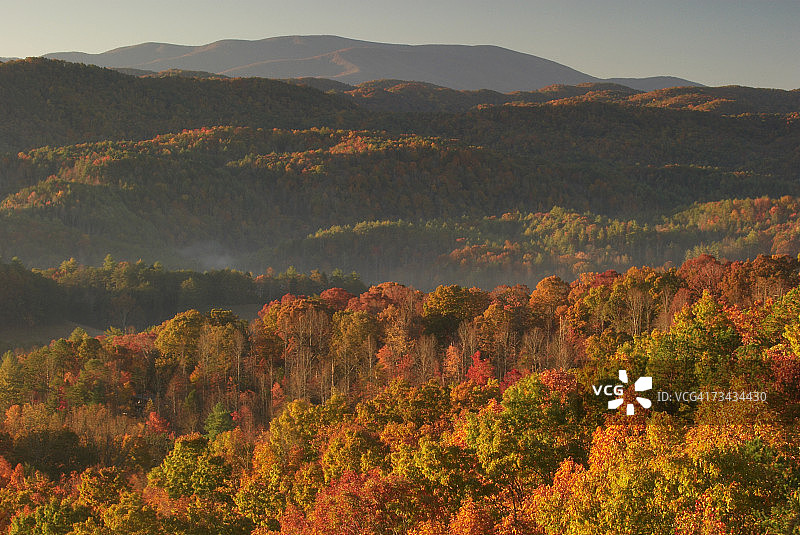 美国田纳西州大雾山国家公园山麓公路瞭望台图片素材
