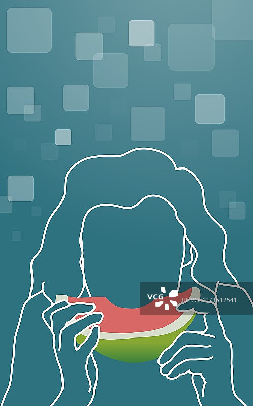 吃西瓜的特写女人图片素材