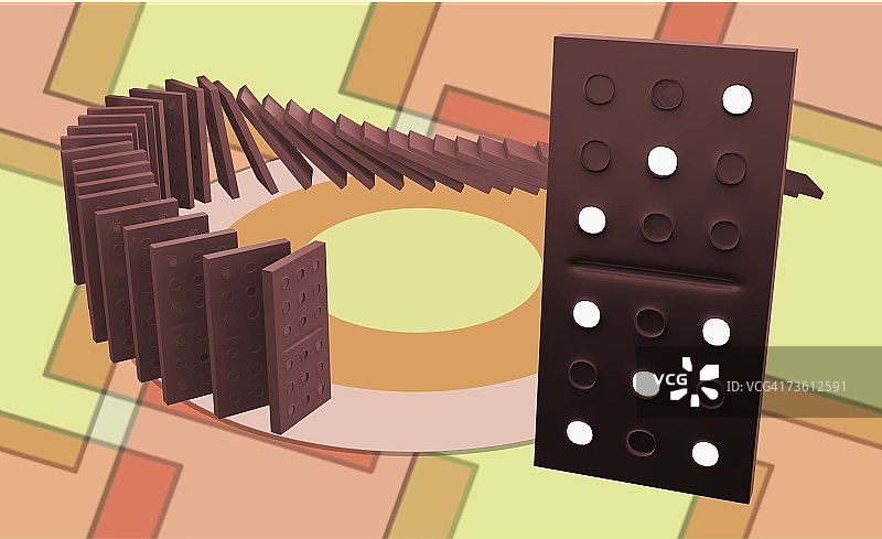 多米诺骨牌倒塌图片素材