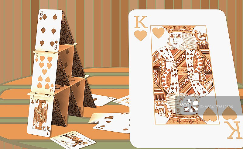 纸牌屋的特写图片素材