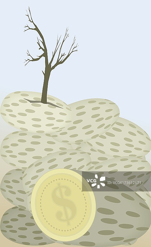 树下的硬币图片素材