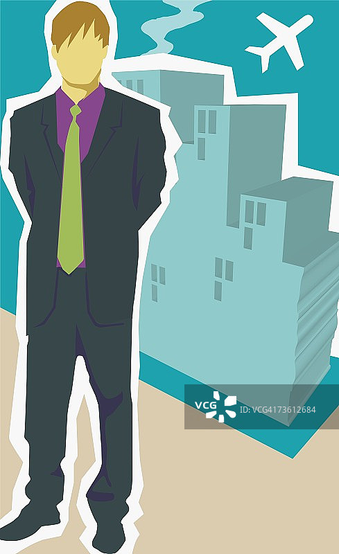 商务人士双手背后站立的特写图片素材