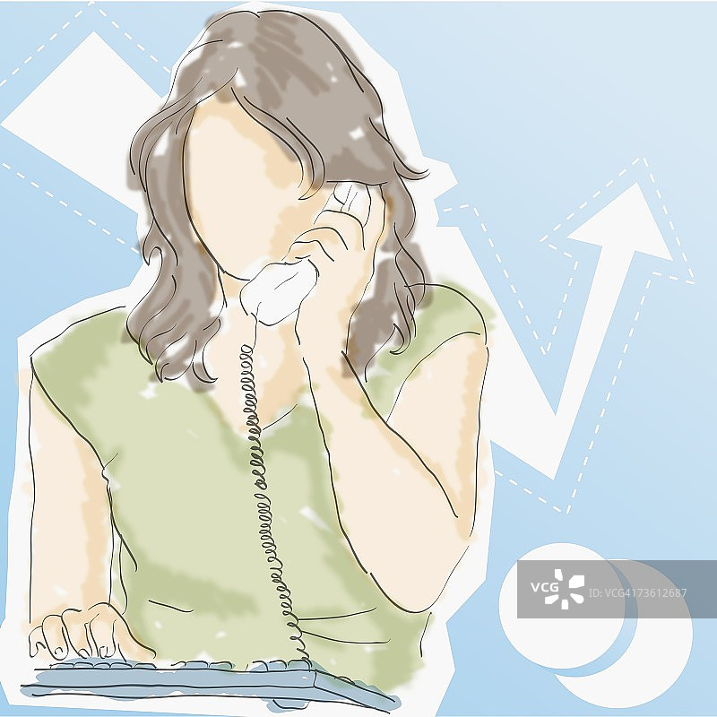 商务女性在打电话特写图片素材