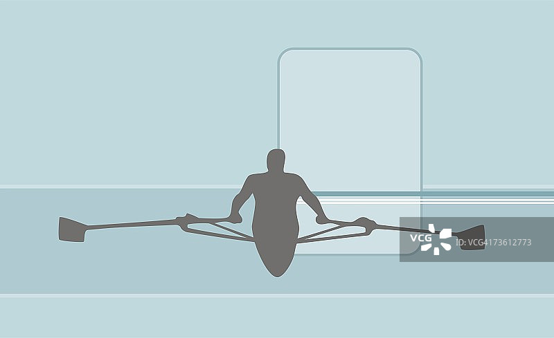 划皮划艇人物剪影图片素材