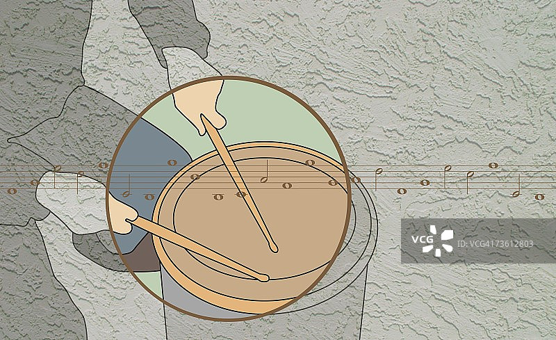 演奏小军鼓的人的腰部视角图片素材
