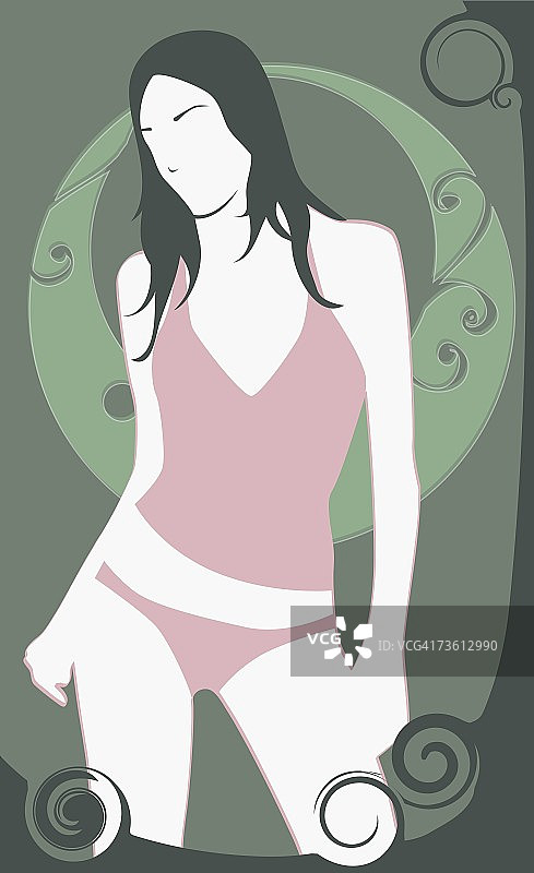 特写：女人站立图片素材