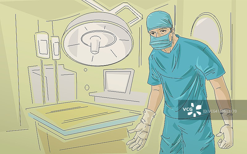 手术室中的外科医生肖像图片素材