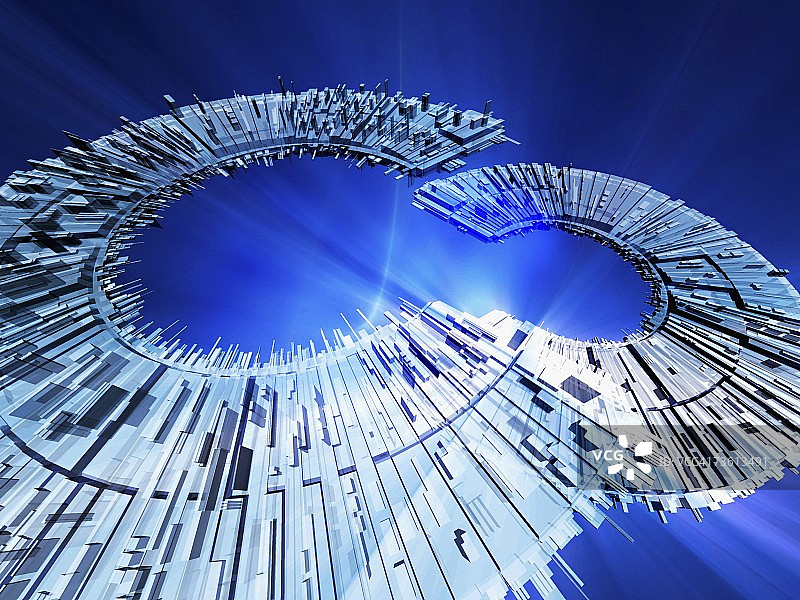 蓝色背景上的抽象图案特写图片素材