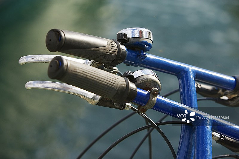 自行车车把特写图片素材