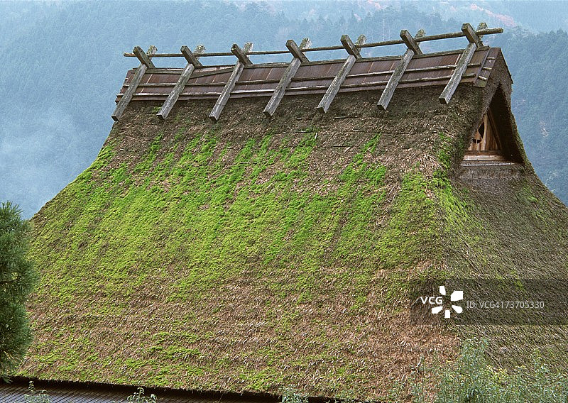 陡峭的椽子屋顶图片素材