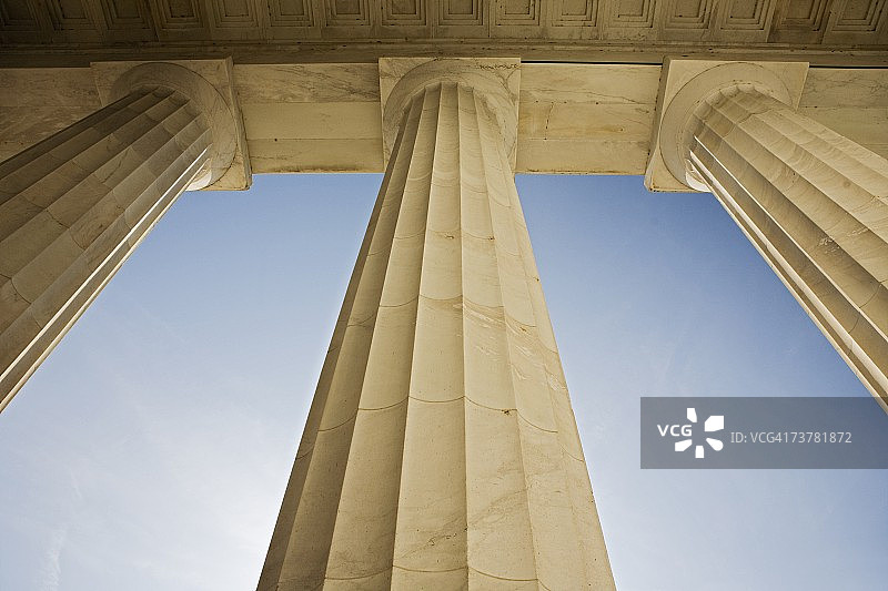 美国华盛顿特区林肯纪念堂的多立克柱图片素材