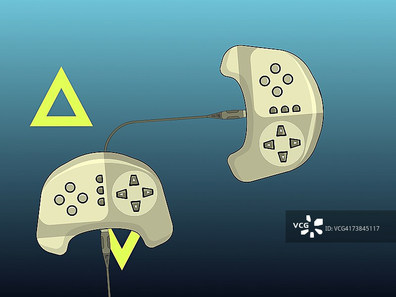 两个游戏手柄特写图片素材