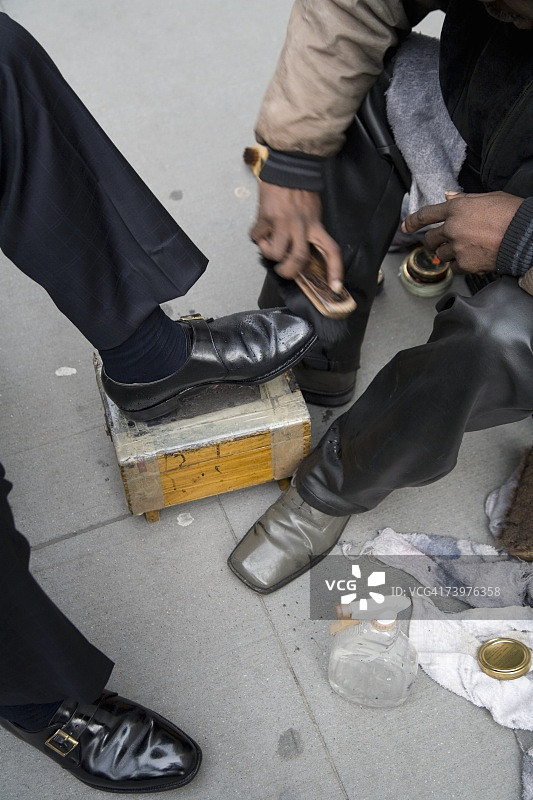 纽约的擦鞋匠图片素材