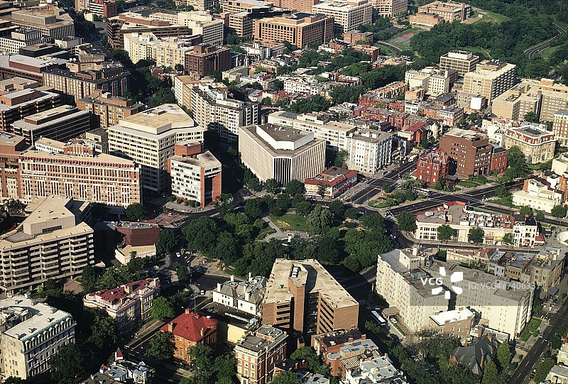美国华盛顿特区杜邦环岛城市建筑鸟瞰图图片素材