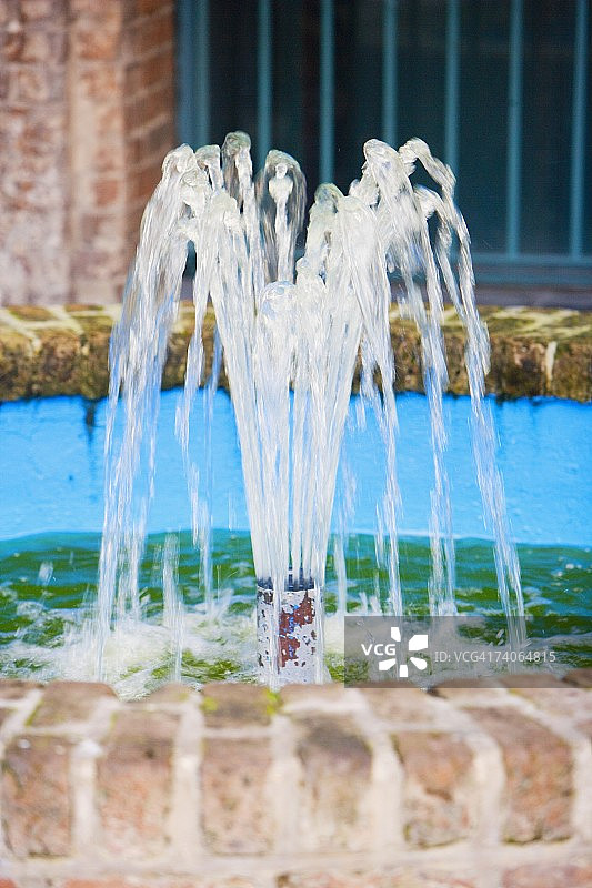 美国佐治亚州萨凡纳的喷泉特写图片素材