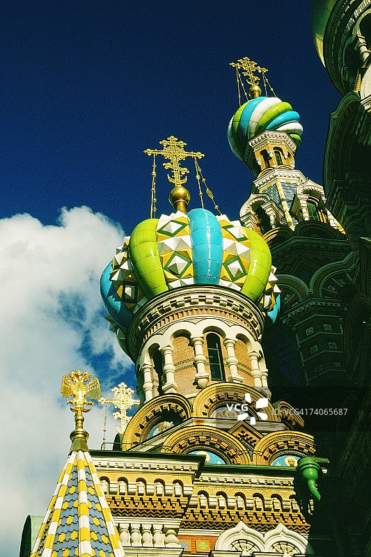 圣彼得堡基督复活教堂（仰视角度）图片素材