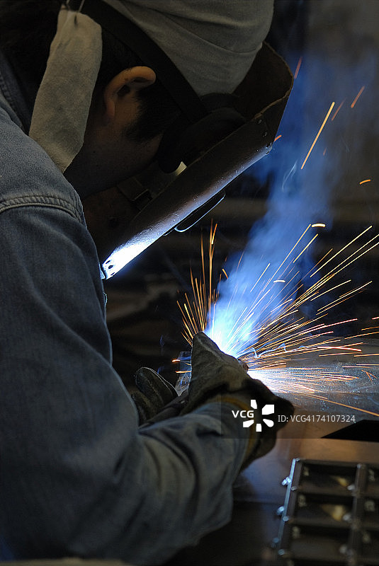 焊接工人特写图片素材