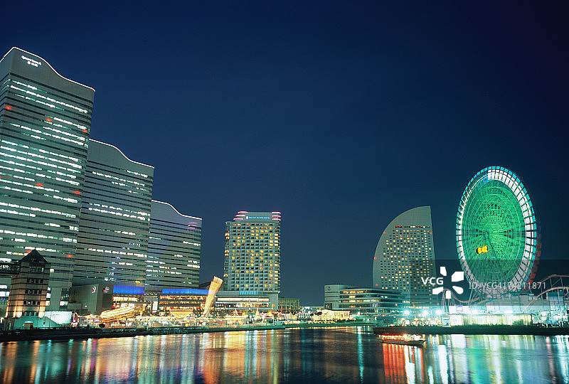 日本横滨港未来夜景图片素材