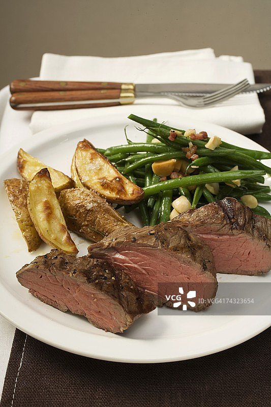 土豆角豆类培根牛肉牛排图片素材