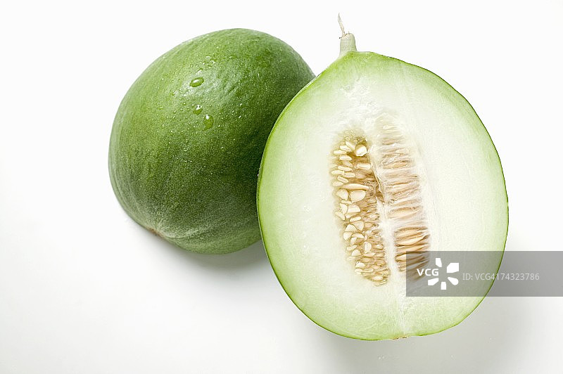 半个绿色蜜瓜图片素材