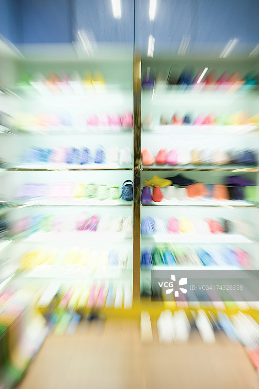 模糊的鞋店图片素材