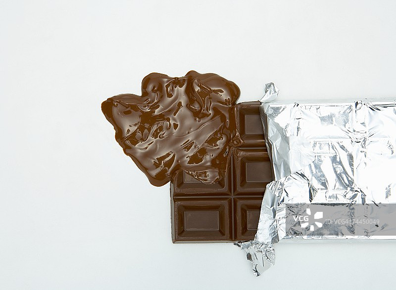 融化的巧克力，高角度视图图片素材