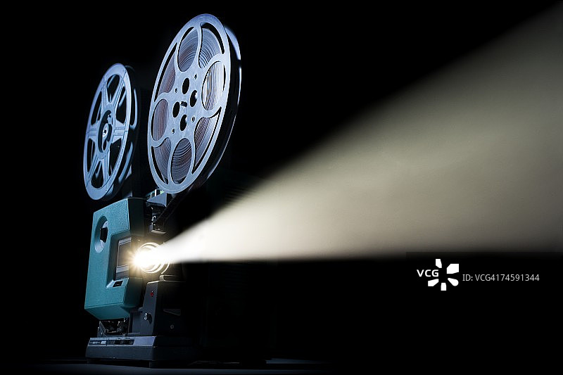 带有光束的电影放映机图片素材