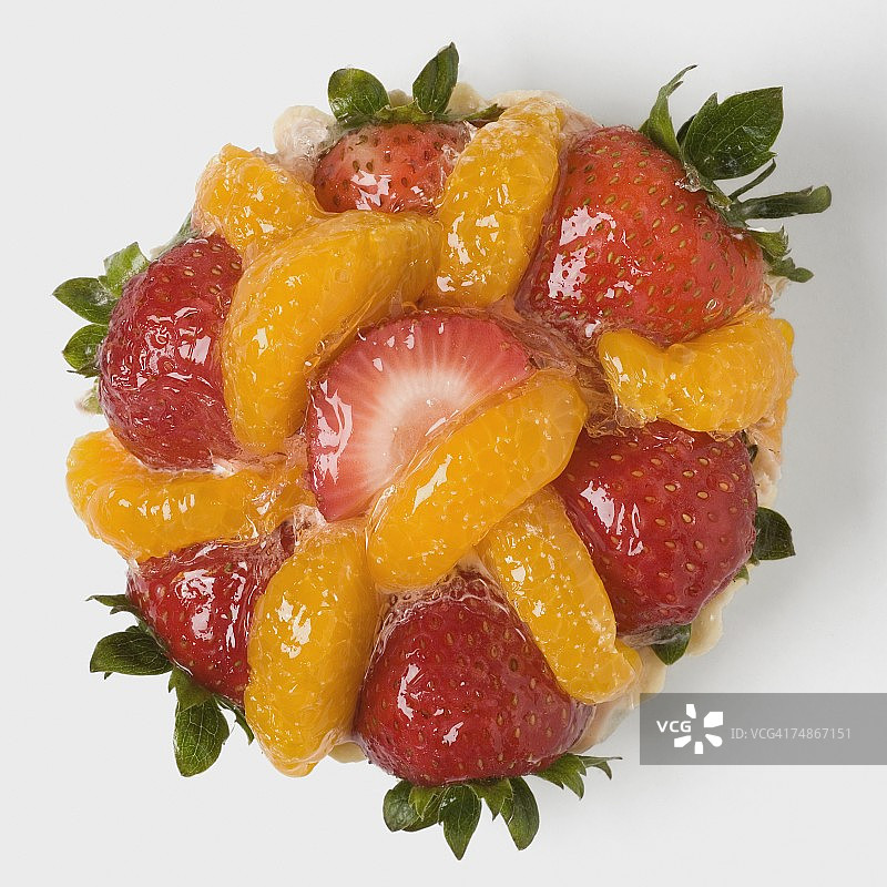 草莓馅饼高角度视图图片素材