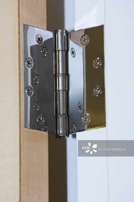 门上铰链的特写图片素材