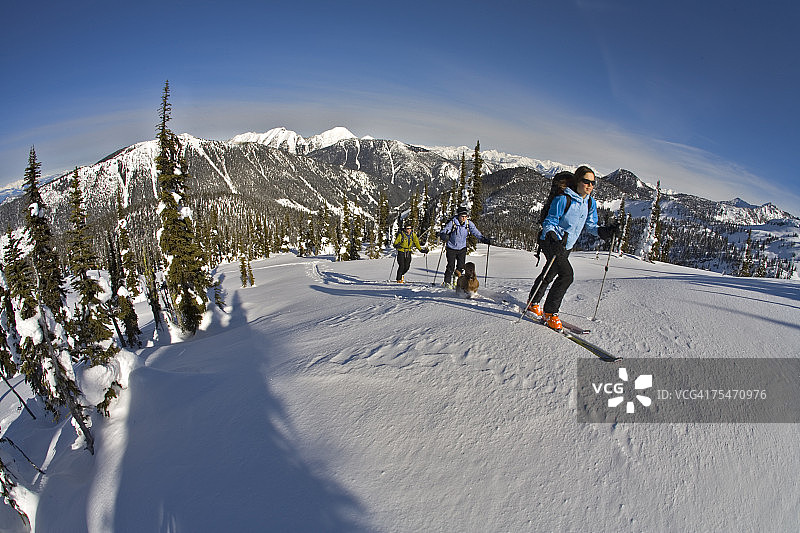 加拿大不列颠哥伦比亚省瓦尔哈拉山脉滑雪之旅图片素材