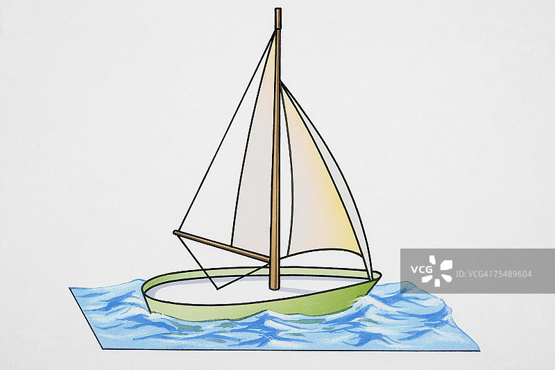 波涛汹涌海面上的小船图片素材