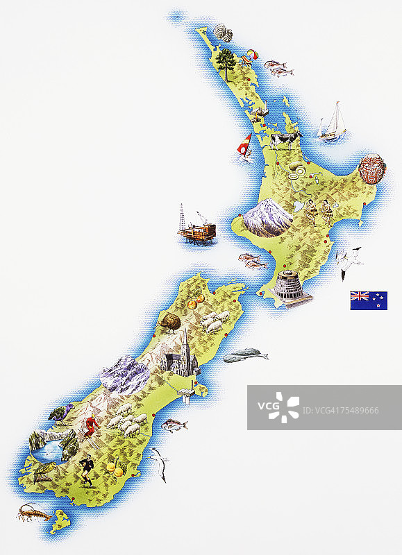 新西兰地图图片素材