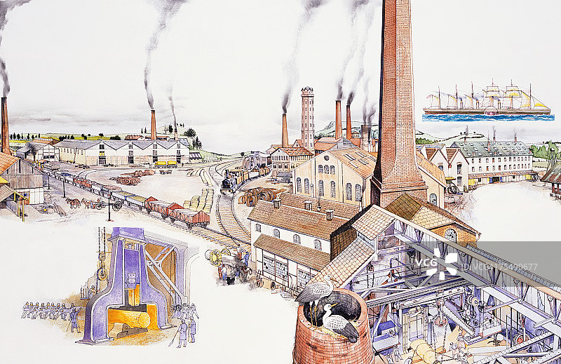 排放污染物的工厂图片素材