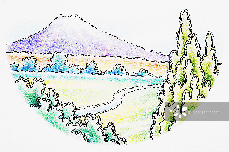 乡村的休眠火山图片素材