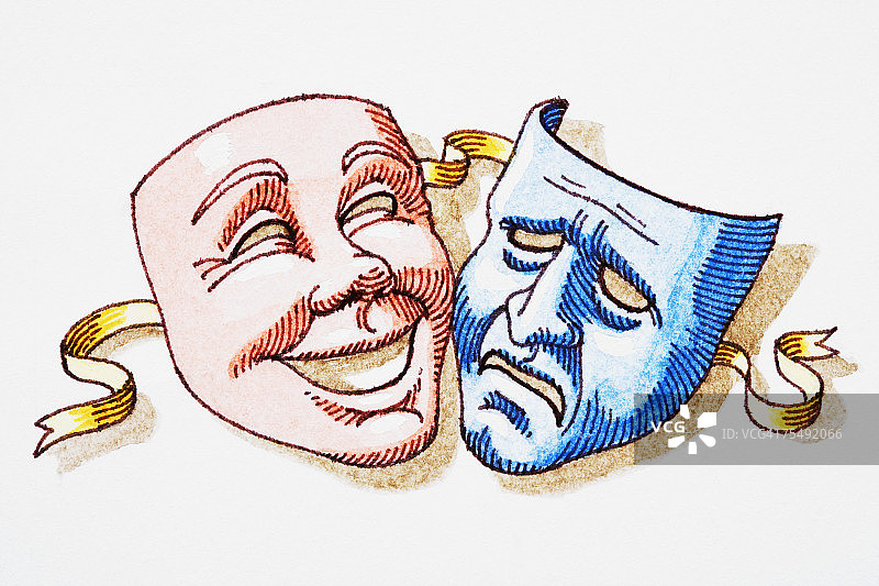 喜剧与悲剧戏剧面具图片素材