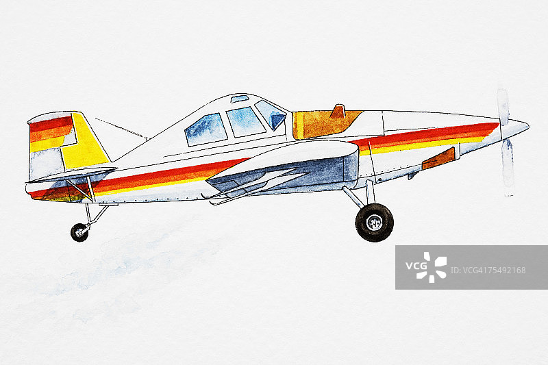 小型单引擎低翼单翼机和赛车飞机图片素材