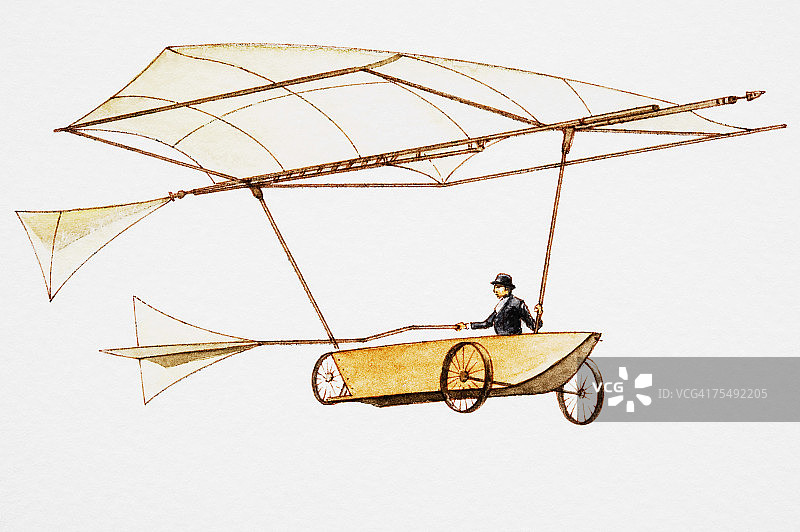 带有船型驾驶舱的早期飞机设计图片素材